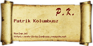 Patrik Kolumbusz névjegykártya